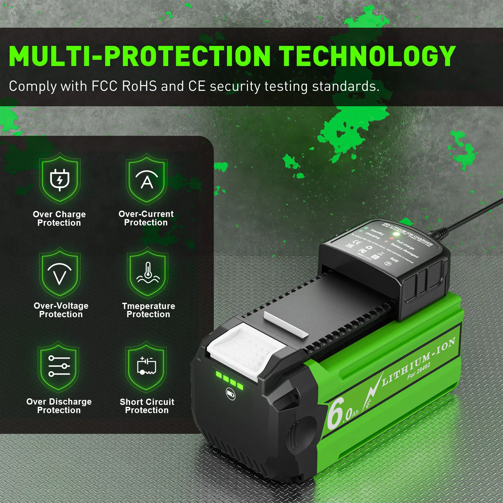 Для greenworks 40 в аккумулятор - Фотография_4