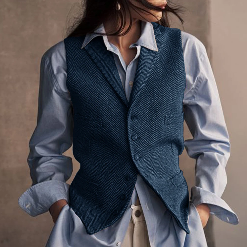 Женский жилет с узором «елочка» - Фотография_2