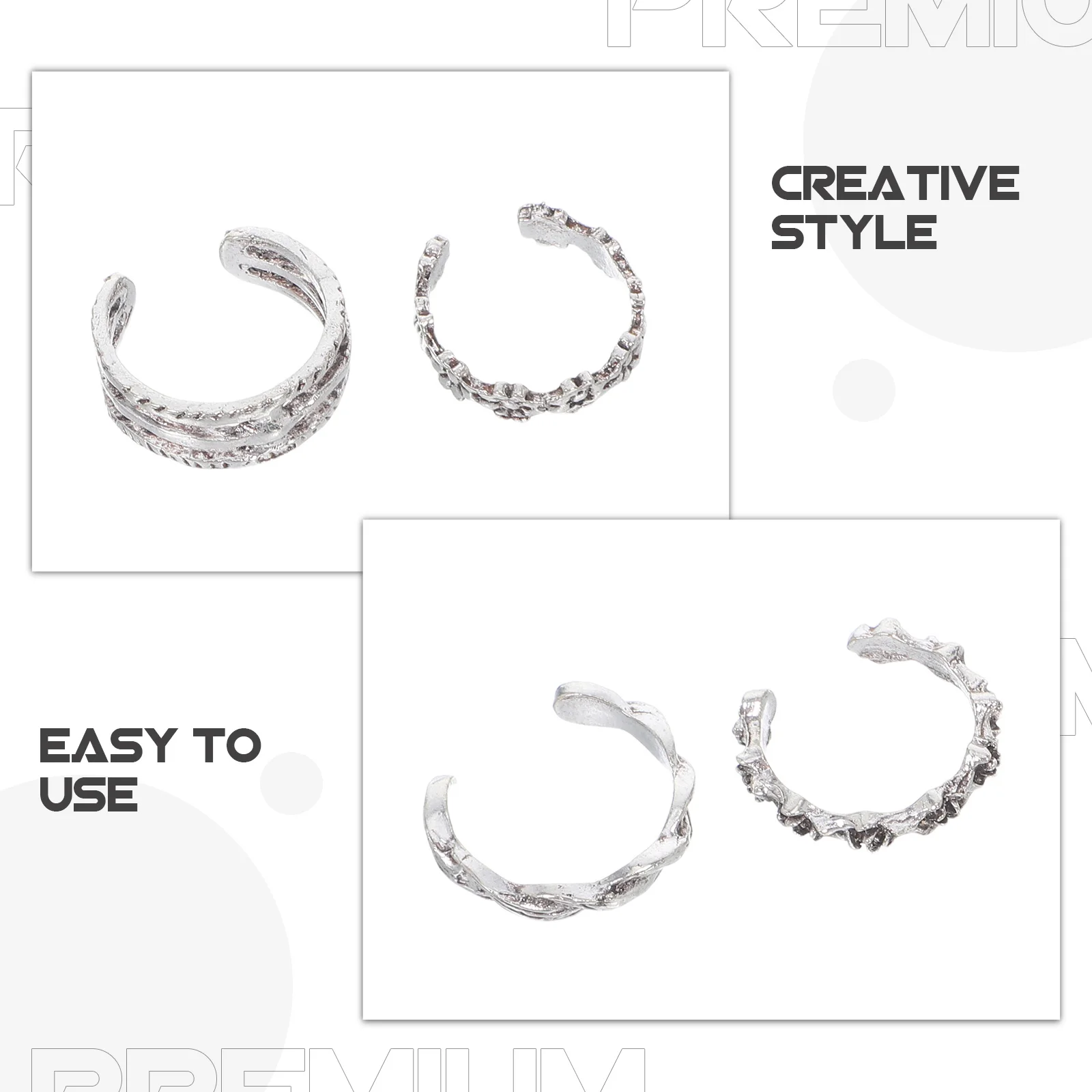 Регулируемые винтажные модные кольца на палец - Фотография_6