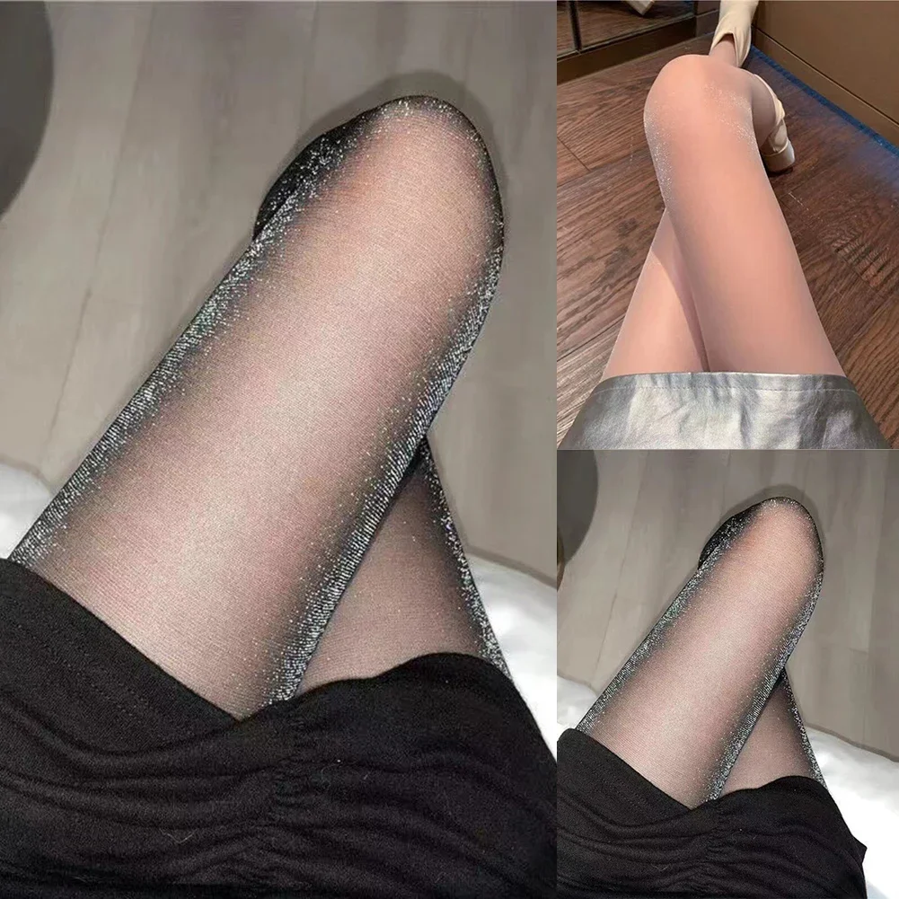 Женские сексуальные блестящие колготки - Фотография_5