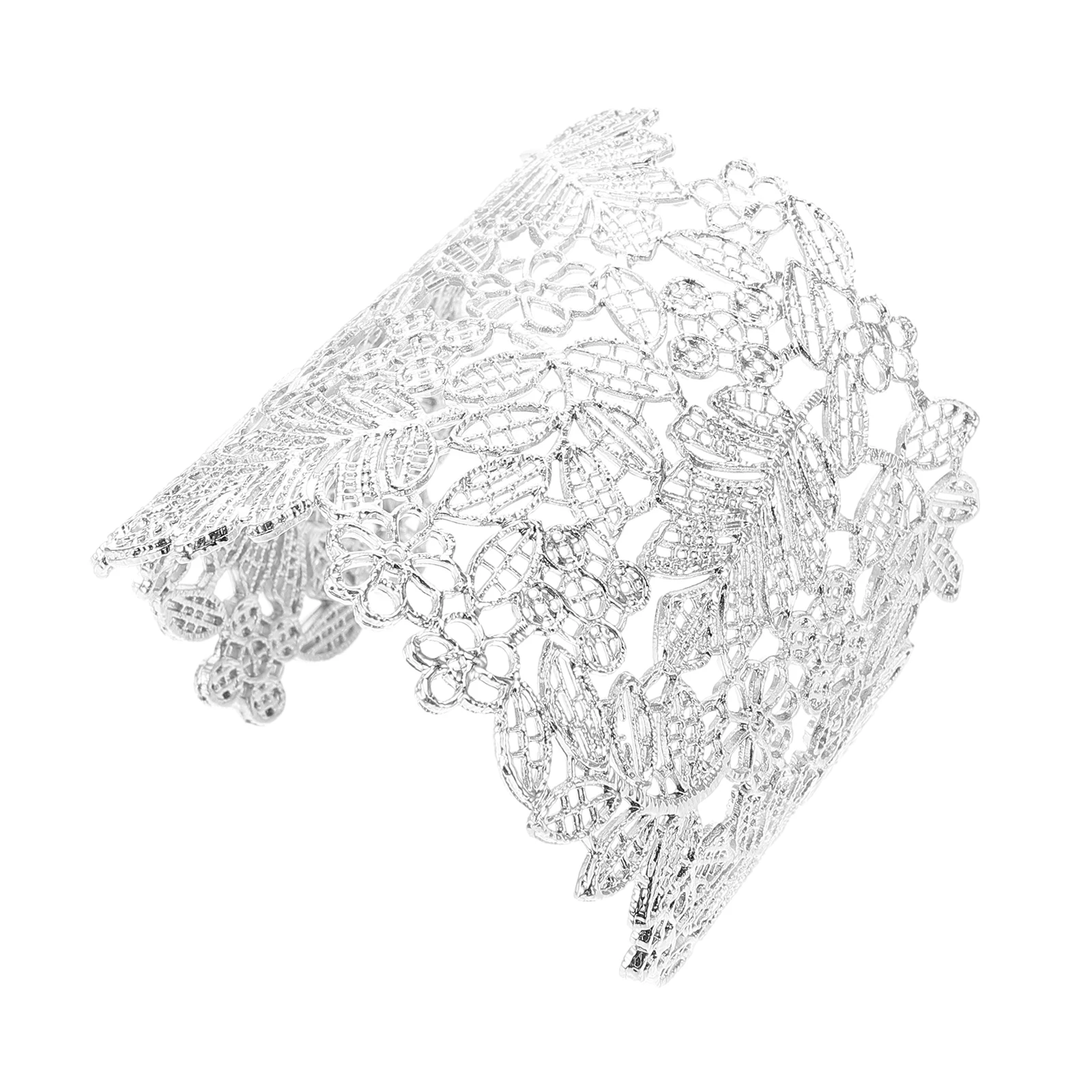 Винтажный кружевной браслет-манжета с полым цветочным дизайном