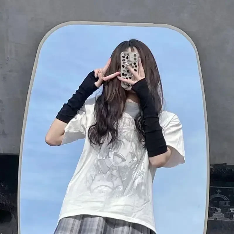 Y2k goth lolita аниме тонкие однотонные - Фотография_6