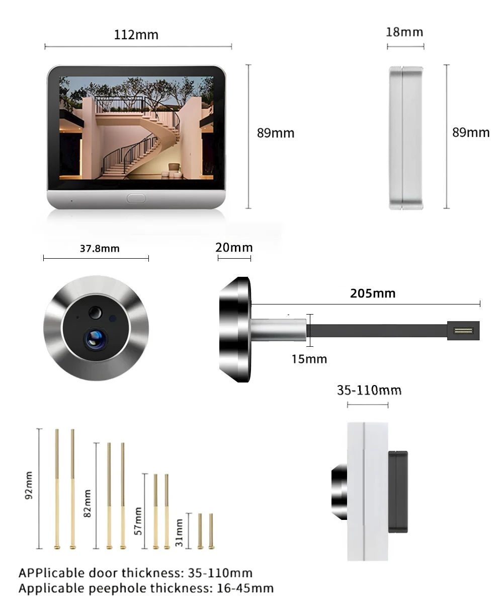 Мини-глазок tuya smart 130 широкоугольный - Фотография_6