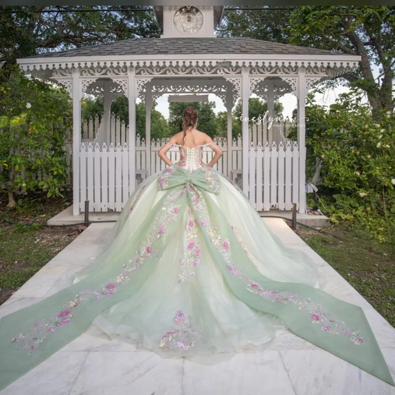 Светло-зеленые платья quinceanera - Фотография_5