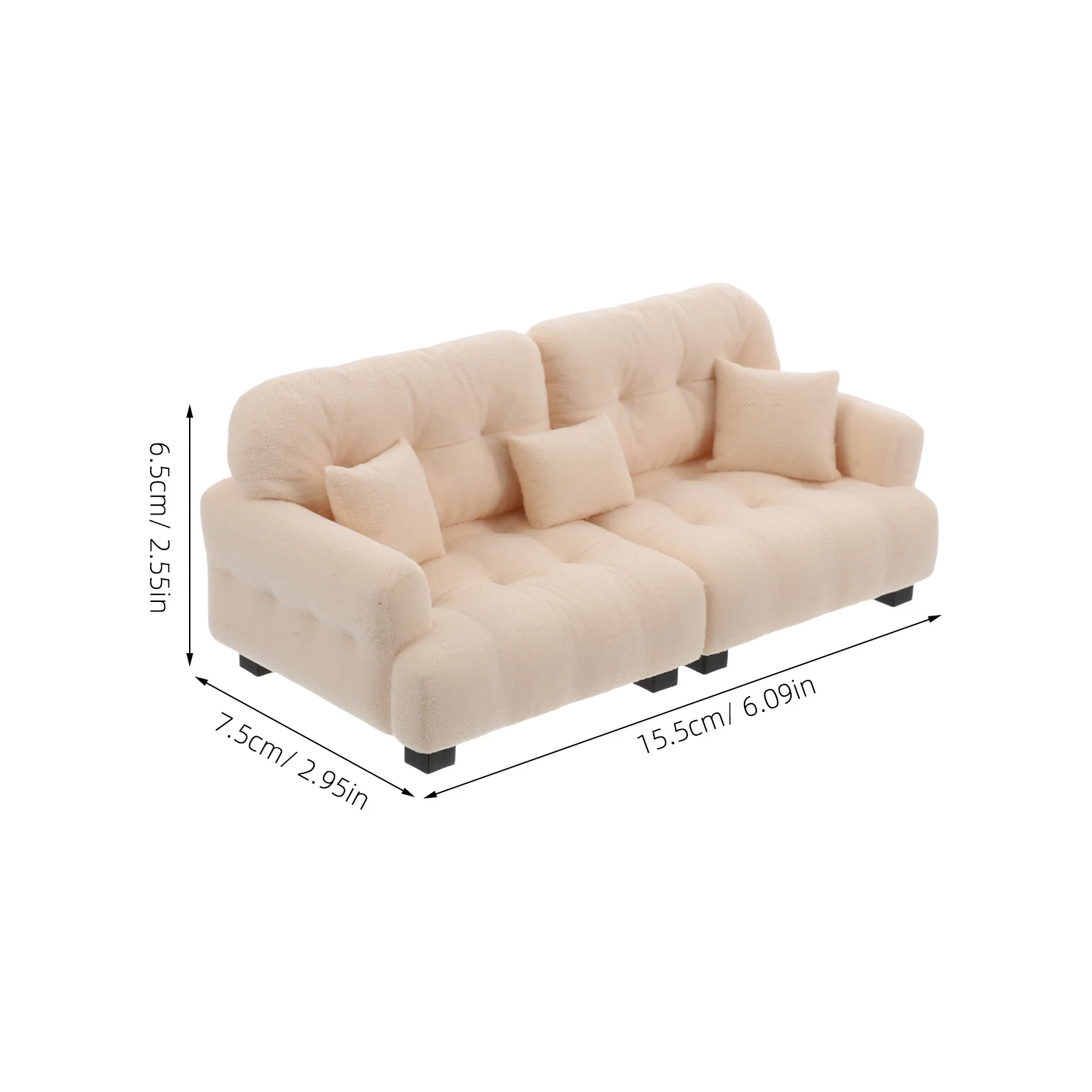 Миниатюрный диван кремовый 1 - Фотография_4