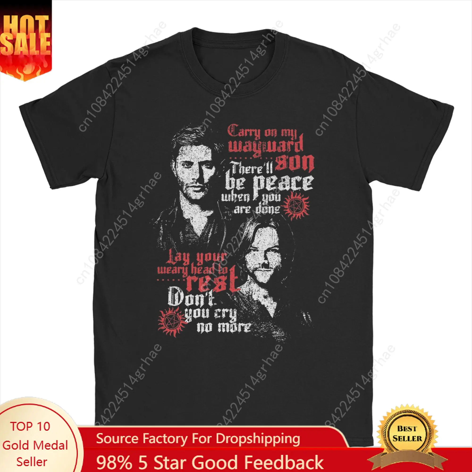 Хлопковая футболка «сверхъестественное» для мужчин