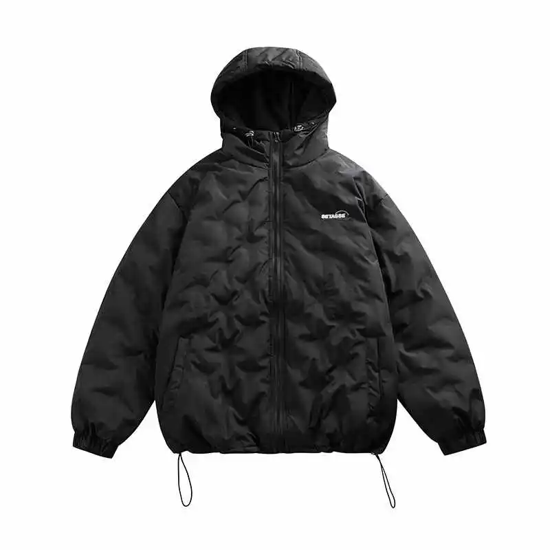 Зимний американский белый пуховик с капюшоном - Фотография_3