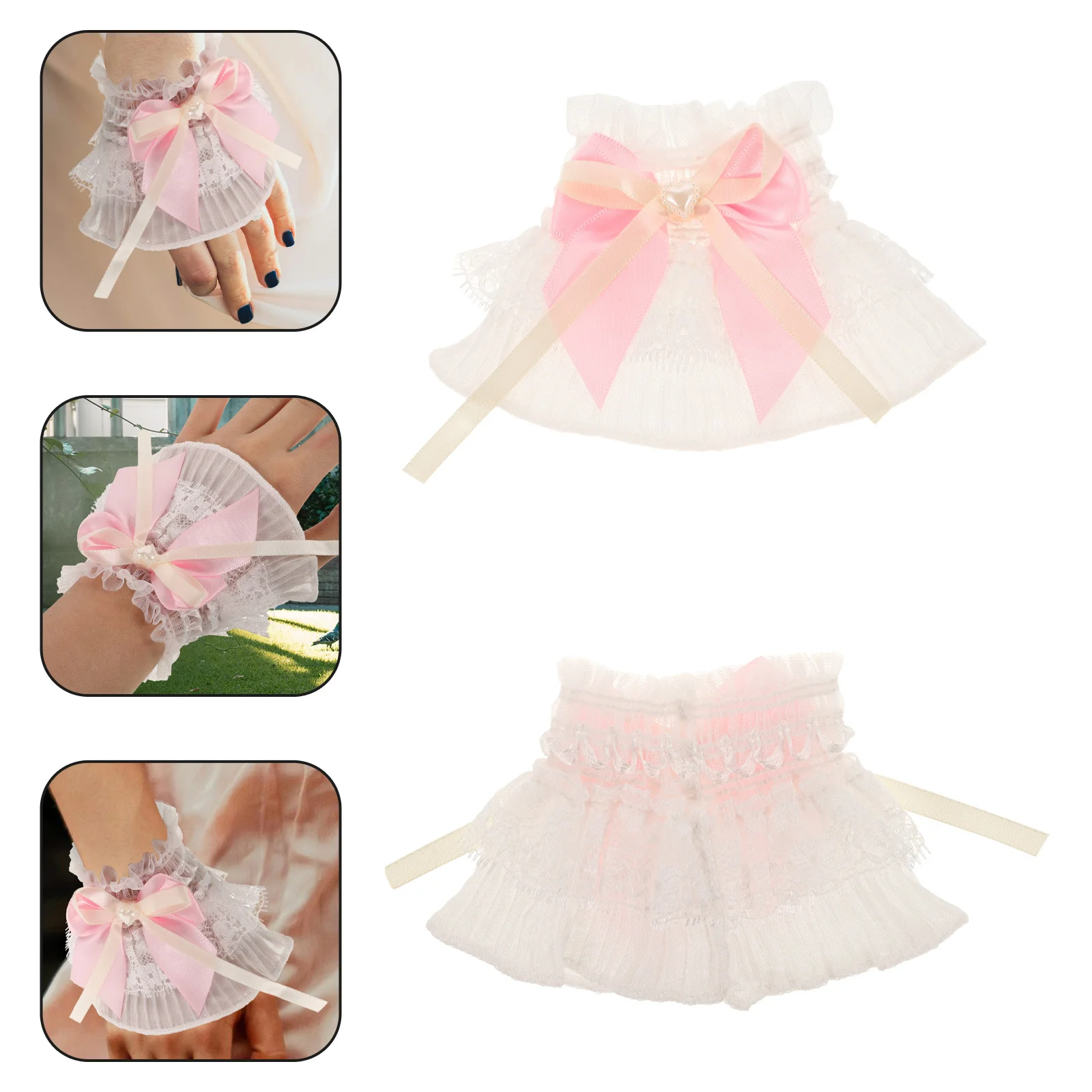 1 пара кружевных манжет на запястье для женщин - Фотография_3