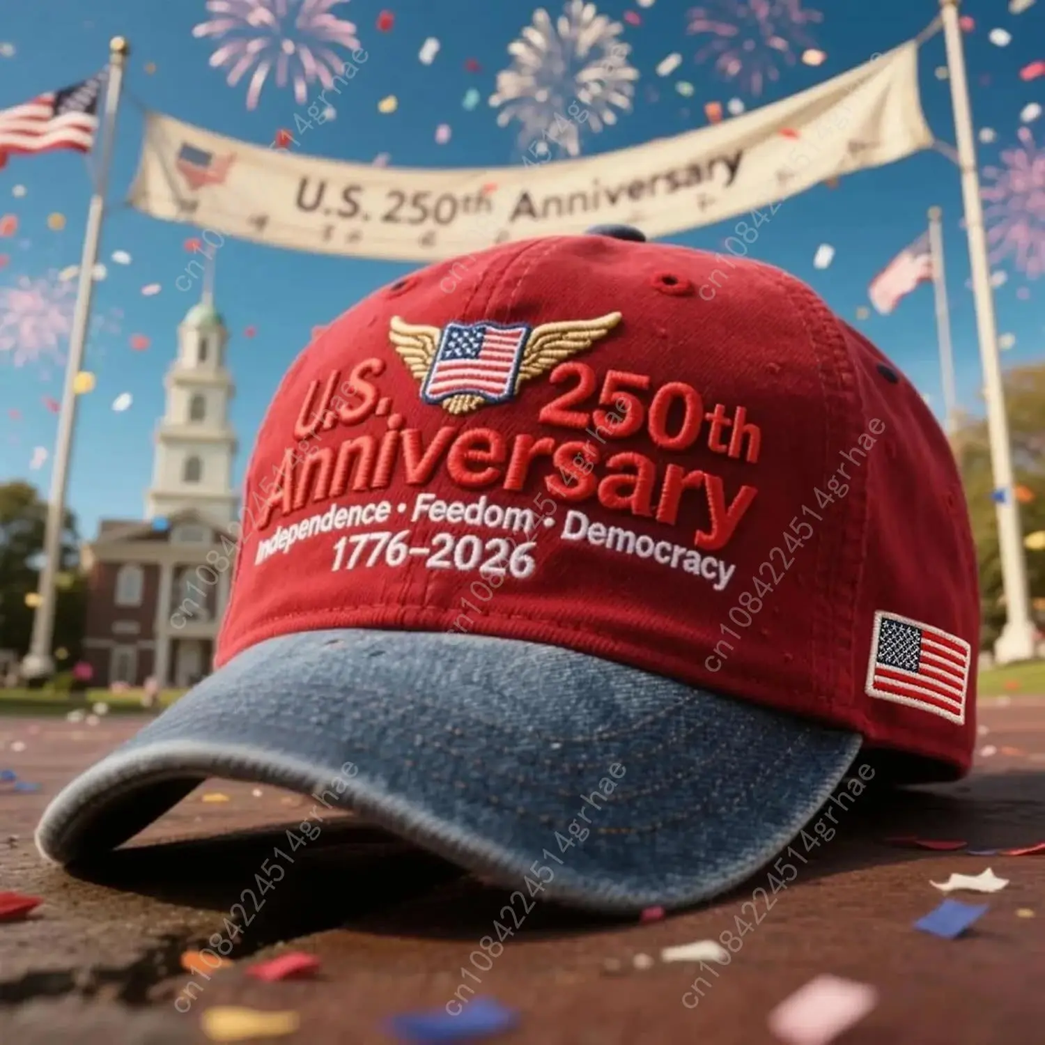 Празднует потерю кепку в стиле ретро на 250-летия сша - Фотография_3