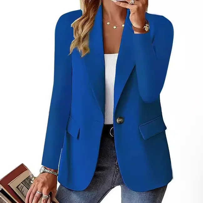 Europe and the united states fashion solid color single button suit jacket