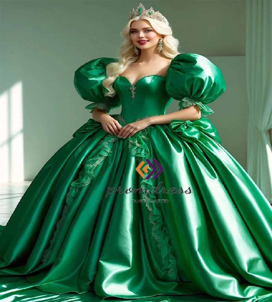 Викторианские зеленые платья quinceanera - Фотография_2