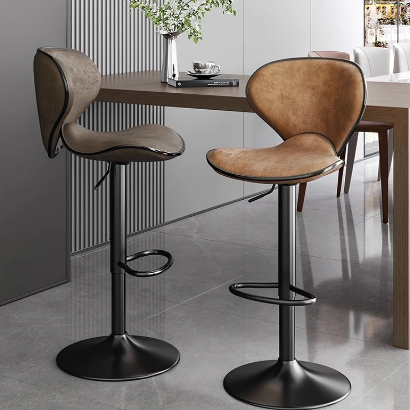 Регулируемые барные стулья из искусственной кожи