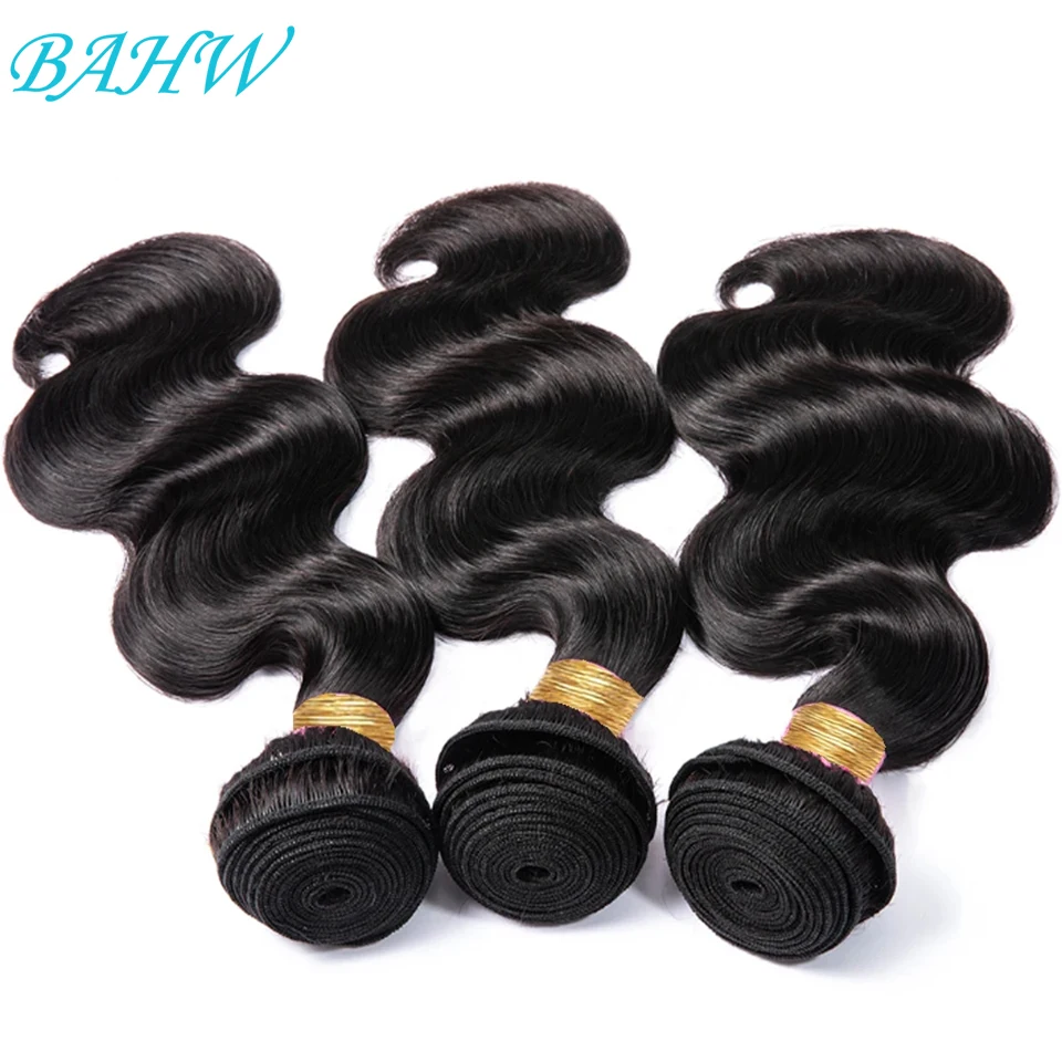 Bahw hair индийские необработанные волосы объемная волна волосы 1/2/3 шт - Фотография_2