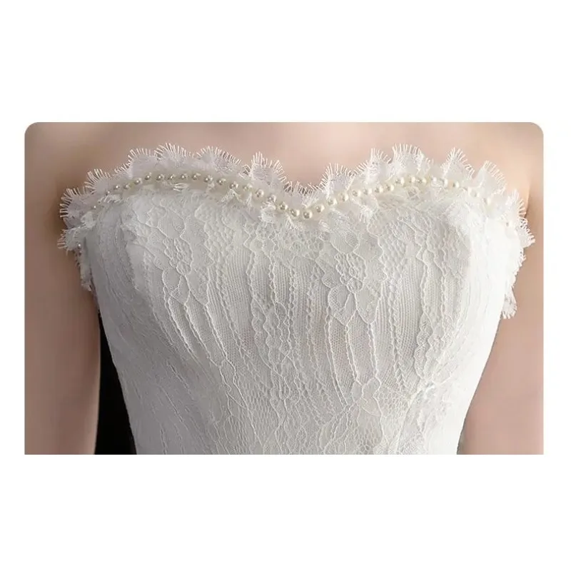 Новое свадебное платье без бретелек спереди - Фотография_5