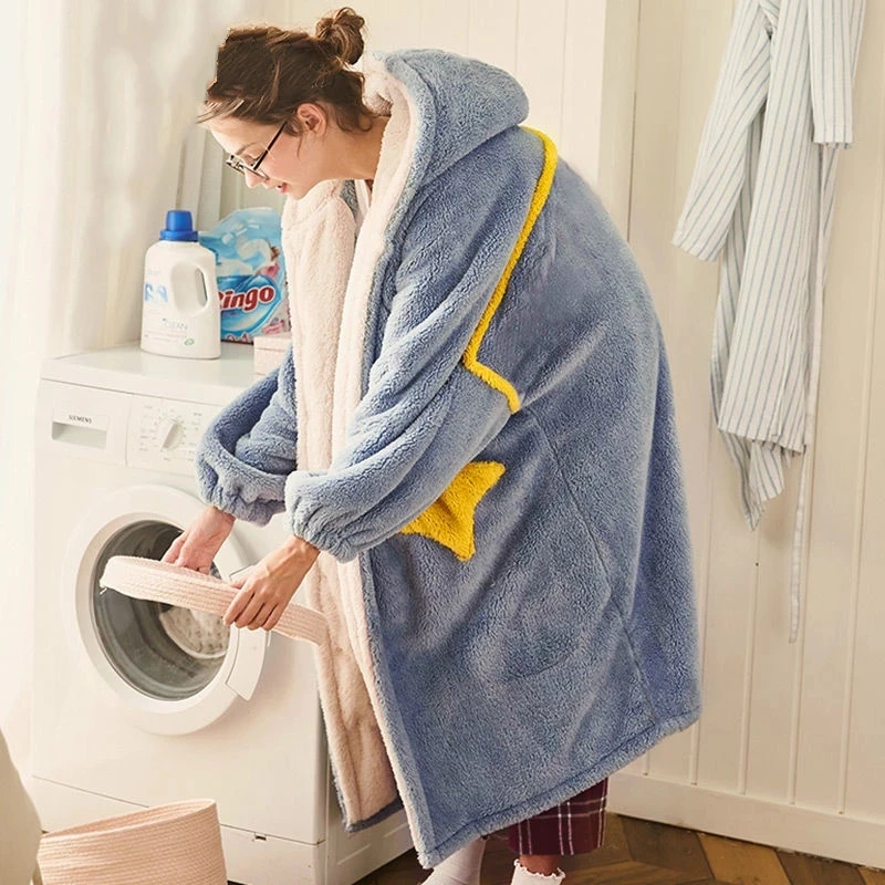 Милый женский фланелевой банный халат - Фотография_6