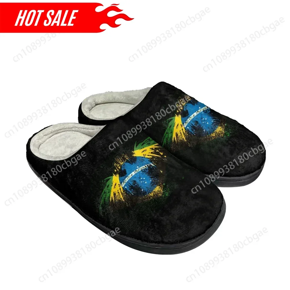 Популярные и крутые модные хлопковые тапочки с флагом бразилии на заказ