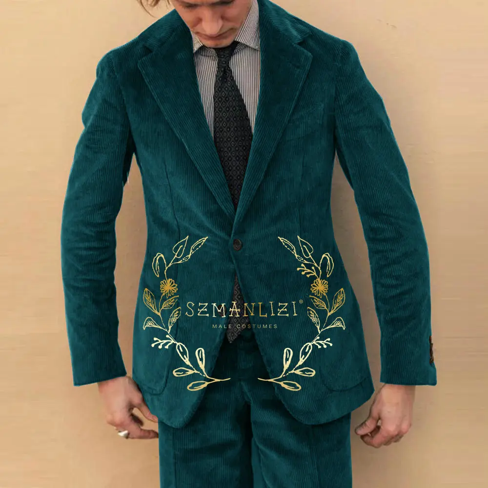 Костюм homme, коричневый вельветовый винтажный мужской костюм - Фотография_5