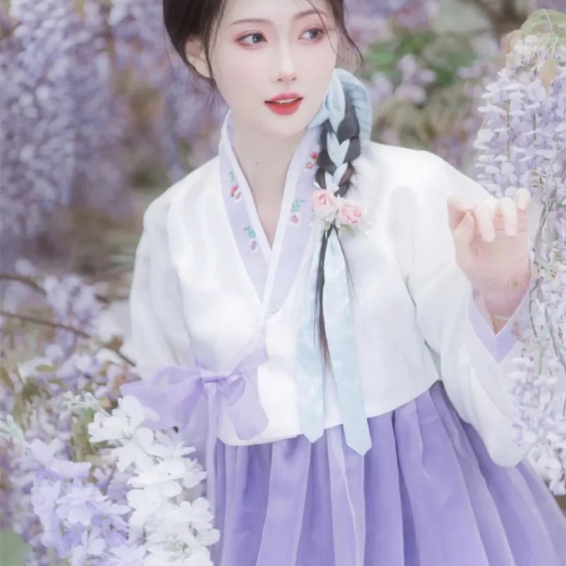 Платье hanbok женский фиолетовый - Фотография_3
