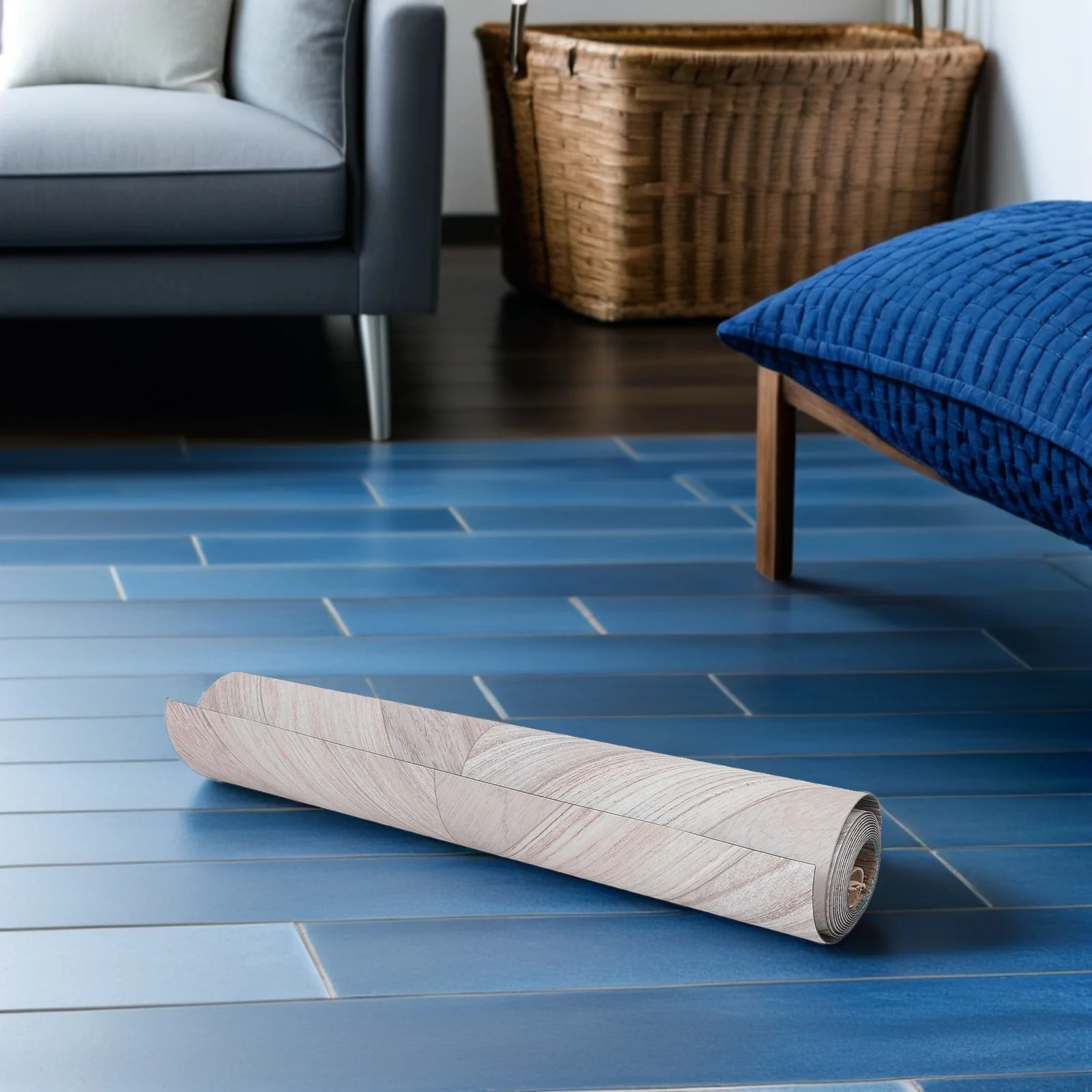 Виниловая напольная плитка с деревянным узором - Фотография_4