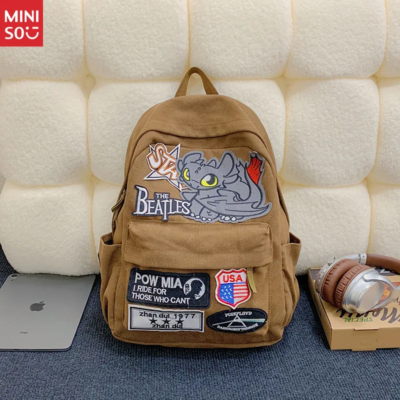 Винтажный рюкзак miniso monster 2025г. |   американский ретро-стиль - Фотография_3