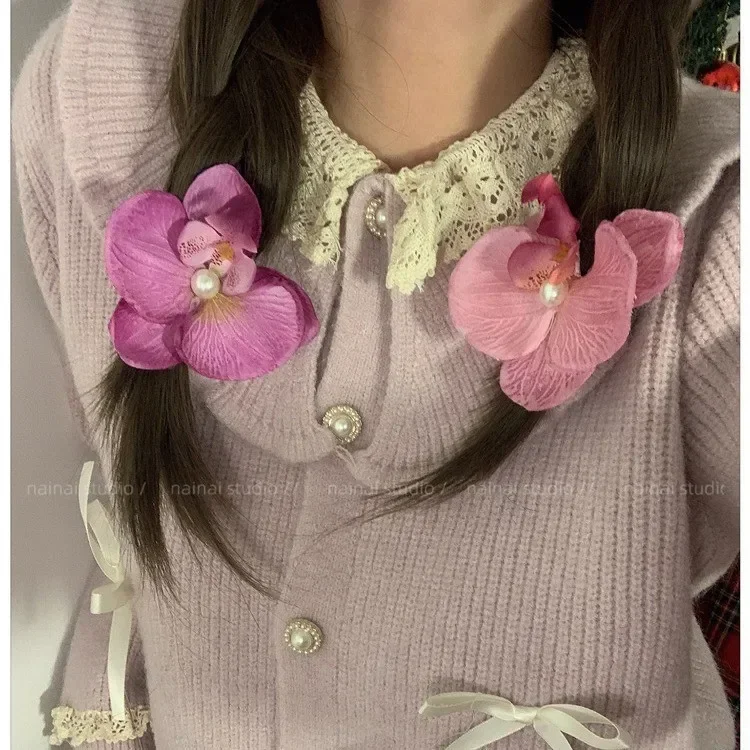 Заколка для волос с жемчугом phalaenopsis - Фотография_3