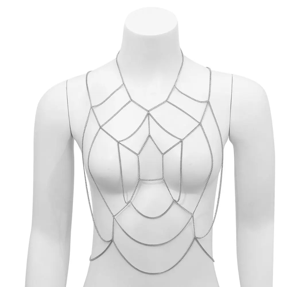 Винтажная сексуальная цепочка для тела с паутиной - Фотография_2