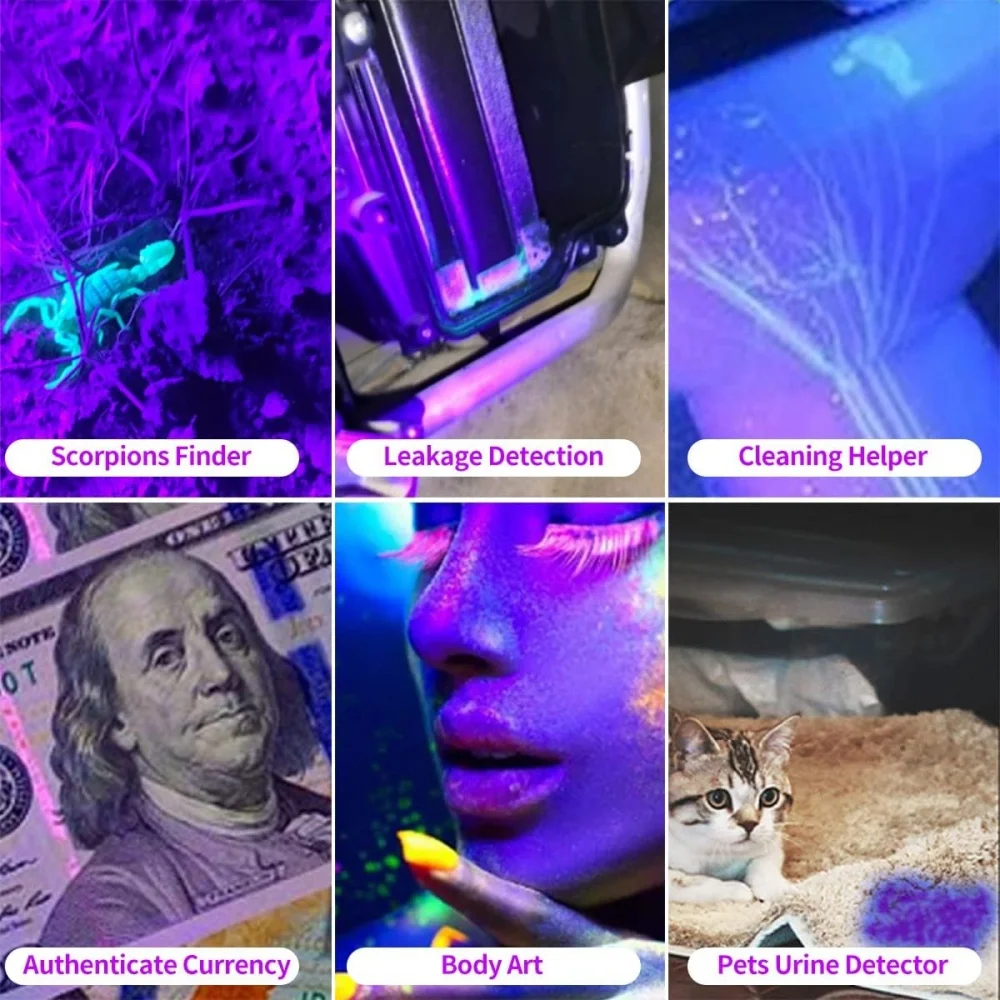 Usb перезаряжаемый 365 нм уф-фонарик - Фотография_6