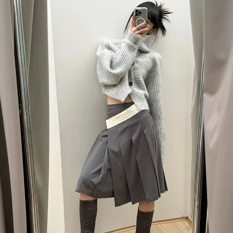 Deeptowm y2k серый полосатый женский - Фотография_6