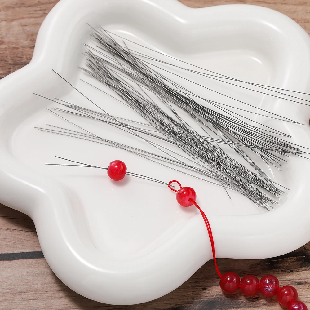 Изогнутые иглы для бисера с большим глазом из нержавеющей стали - Фотография_3