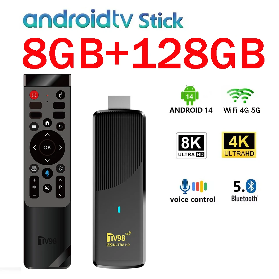 Tv98 atv x9 tv stick 8 гб 128 гб android 14