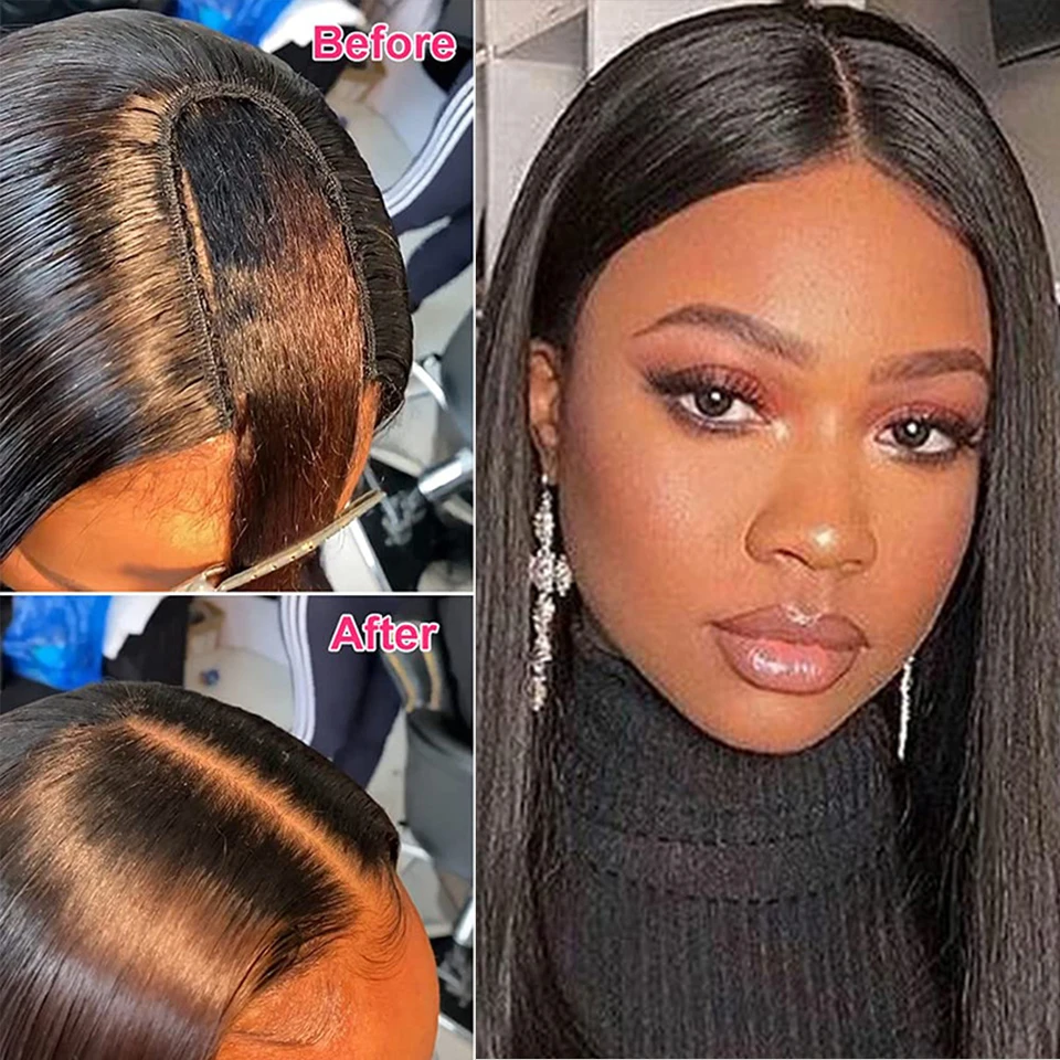 U part bob wig human hair straight - Фотография_6