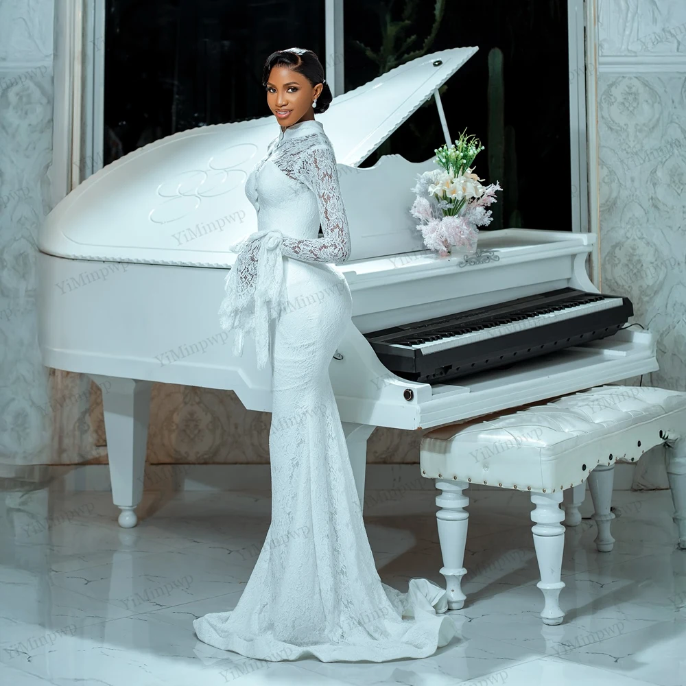 Африканские свадебные платья с кружевной аппликацией - Фотография_4