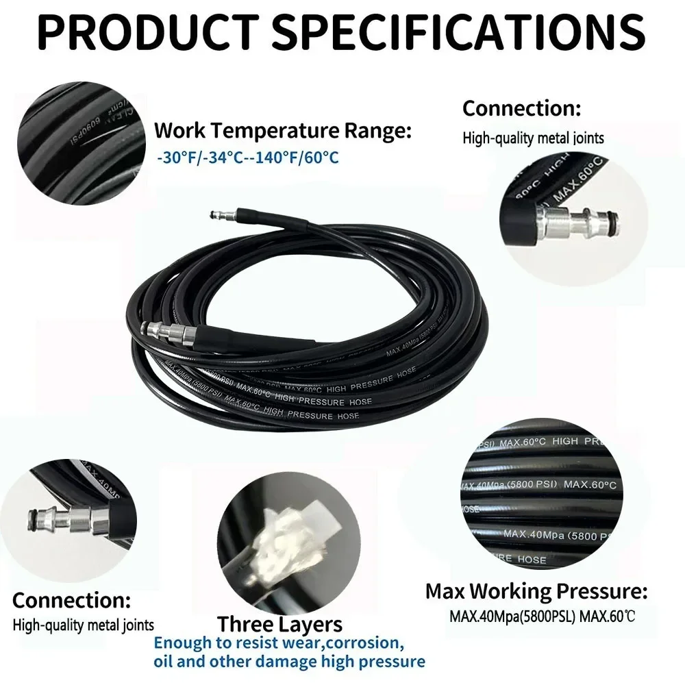 Совместимый с lavor удлинительный шланг для мойки высокого давления 2-30 м - Фотография_4