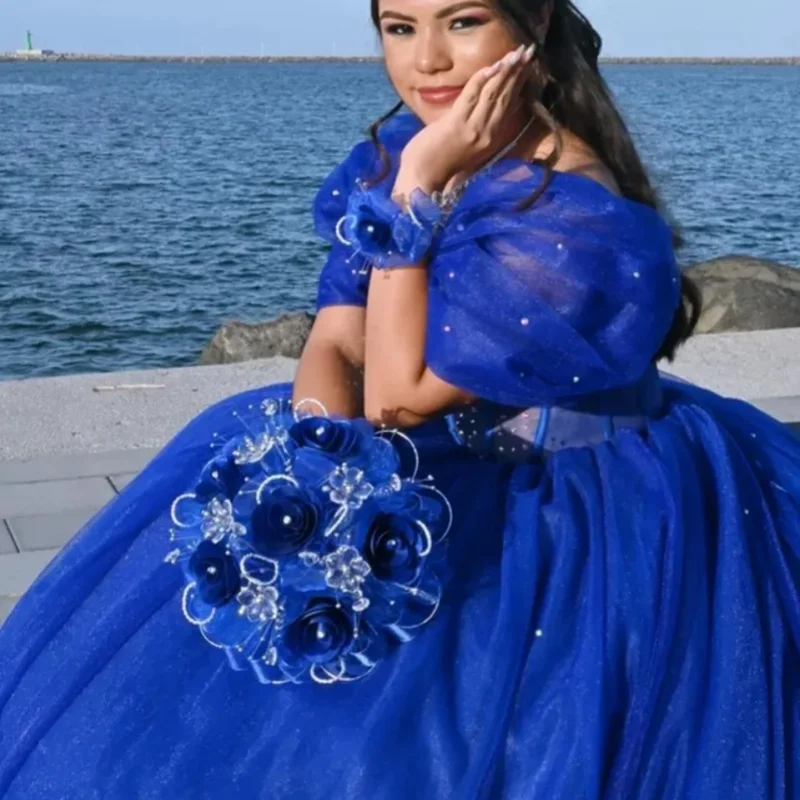 Королевское синее платье quinceanera - Фотография_4