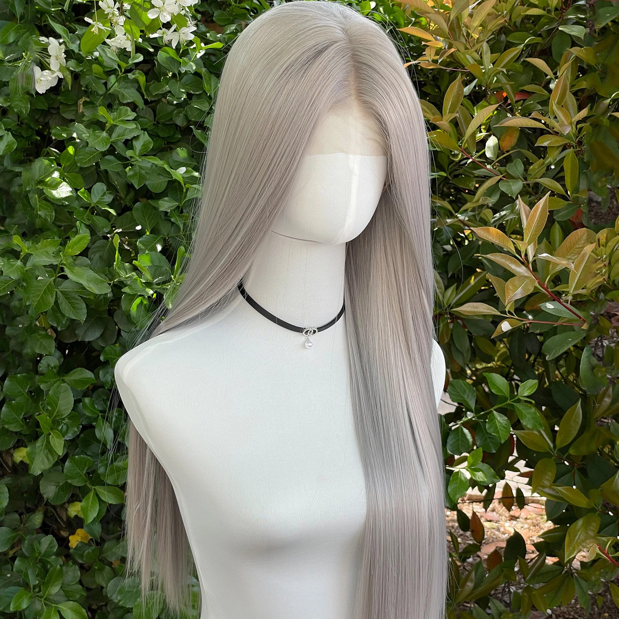 Серебристо-серый синтетический - Фотография_3