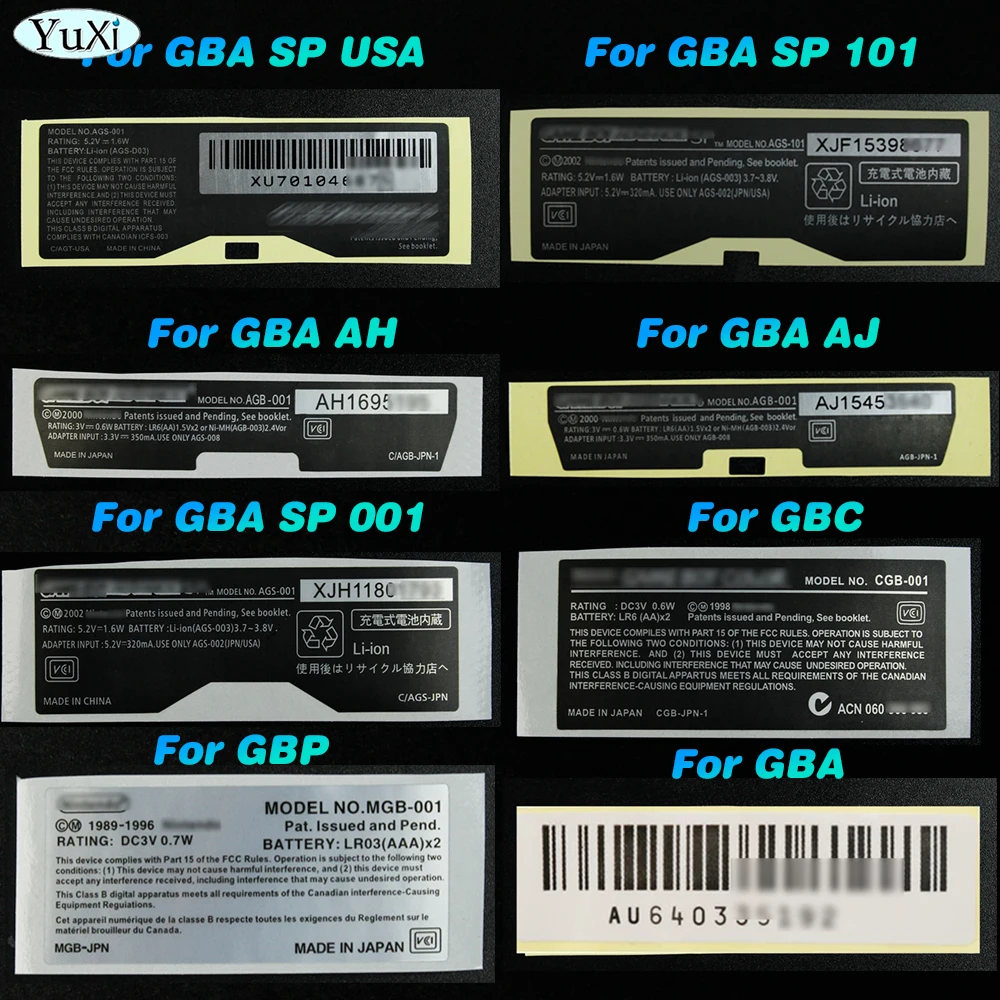 Новые наклейки на заднюю панель для gameboy advance gba sp gbc
