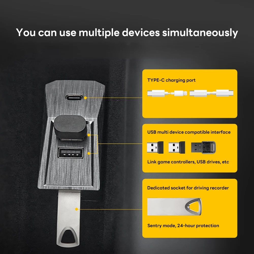 Usb-концентратор glovebox для tesla - Фотография_6