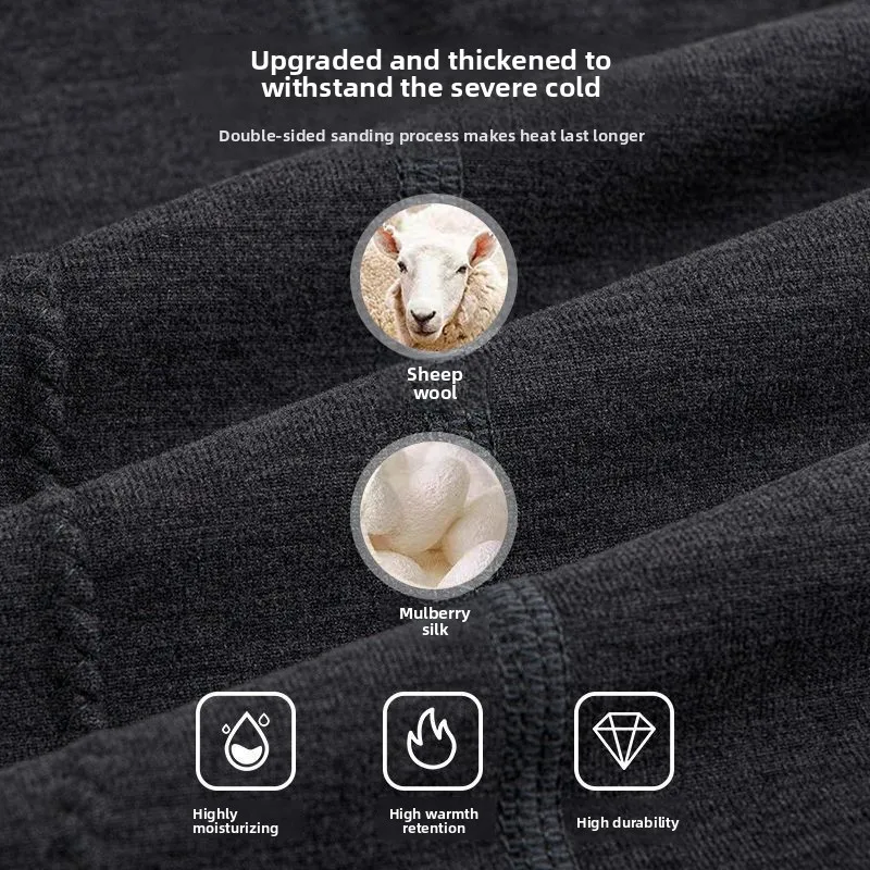 Бархатный комплект термобелья с шерстяными шелковыми нашивками - Фотография_4