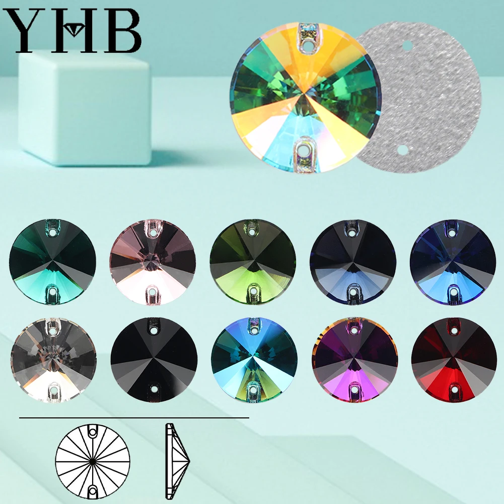 Yhb высококачественные стеклянные кристаллы в форме rivoli