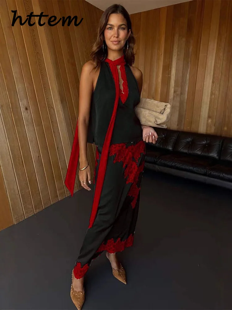 Элегантные кружевные комплекты с длинными юбками контрастного цвета - Фотография_5