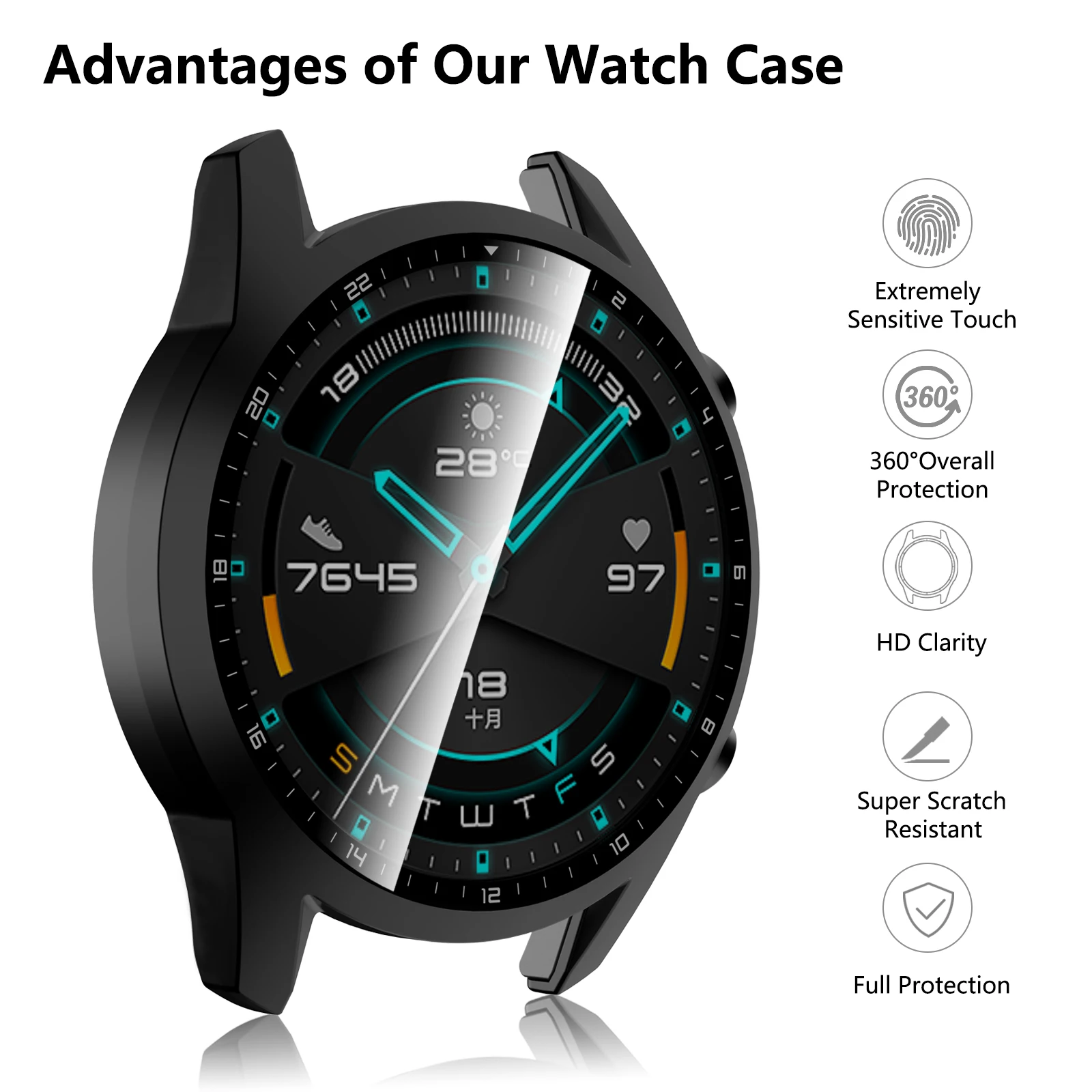 Чехол из закаленного стекла для huawei watch gt2 46 мм - Фотография_4