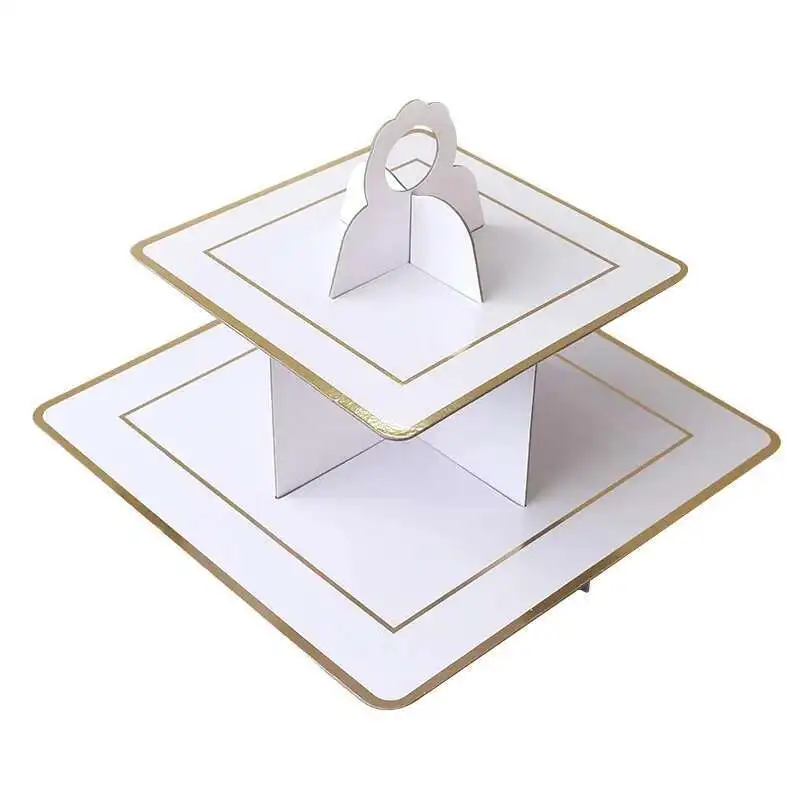 Трехслойная бумажная бронзовая подставка для торта - Фотография_5