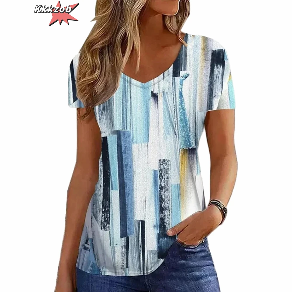 Женская футболка с абстрактным цветочным принтом - Фотография_2