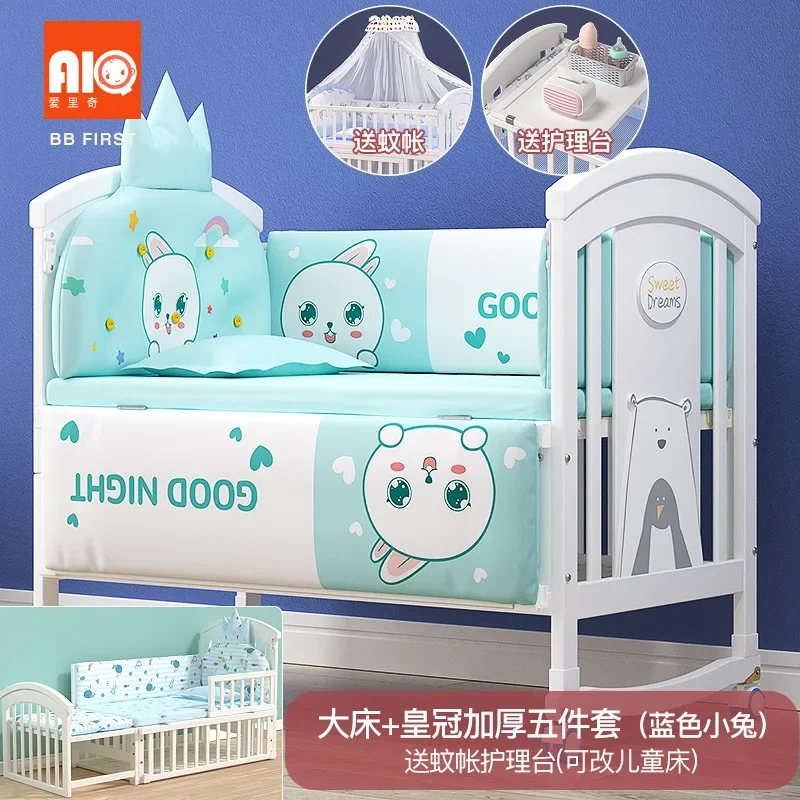 Детская кроватка из цельного дерева в европейском стиле - Фотография_2