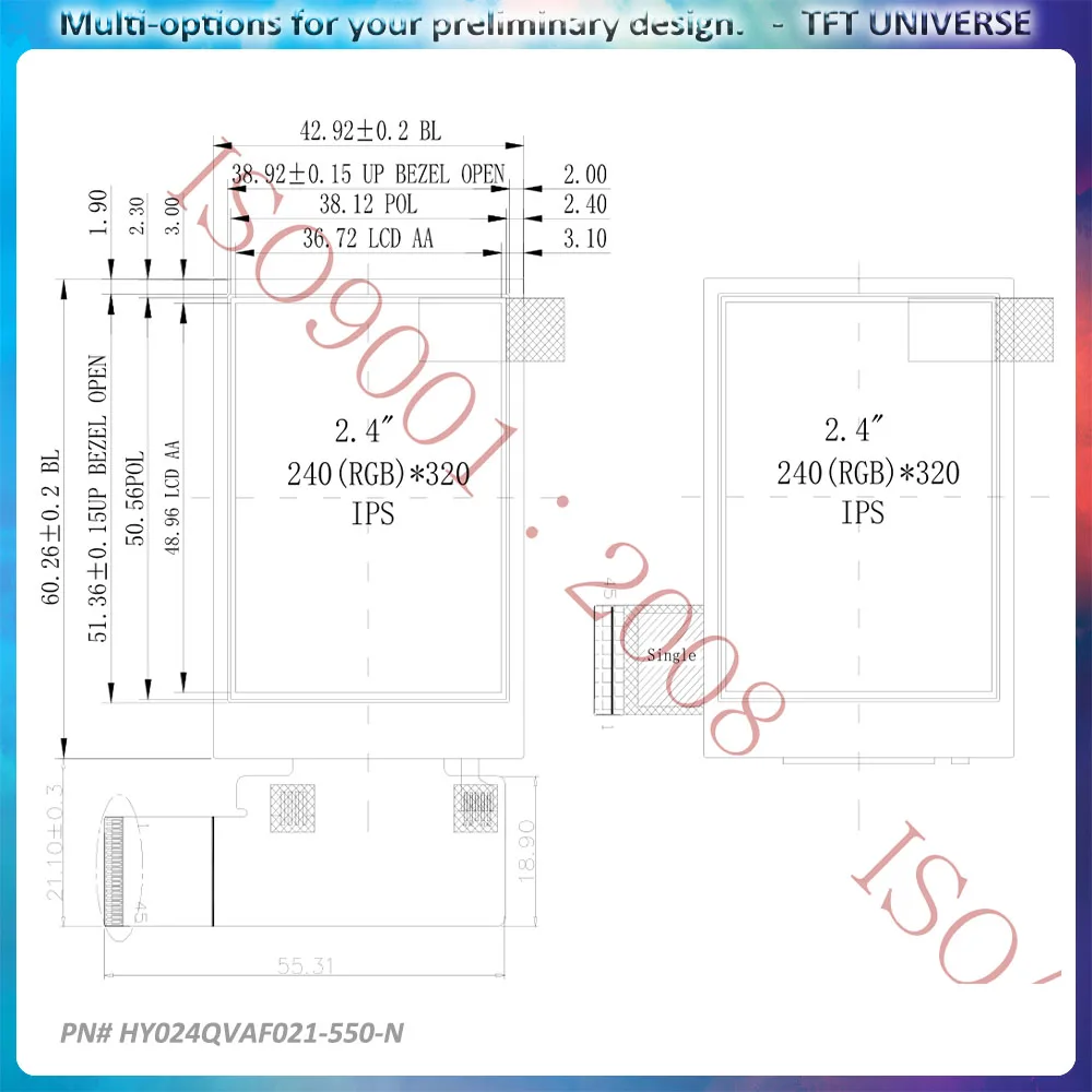 2,4-дюймовый портретный дисплей высокой яркости 240x320 - Фотография_5