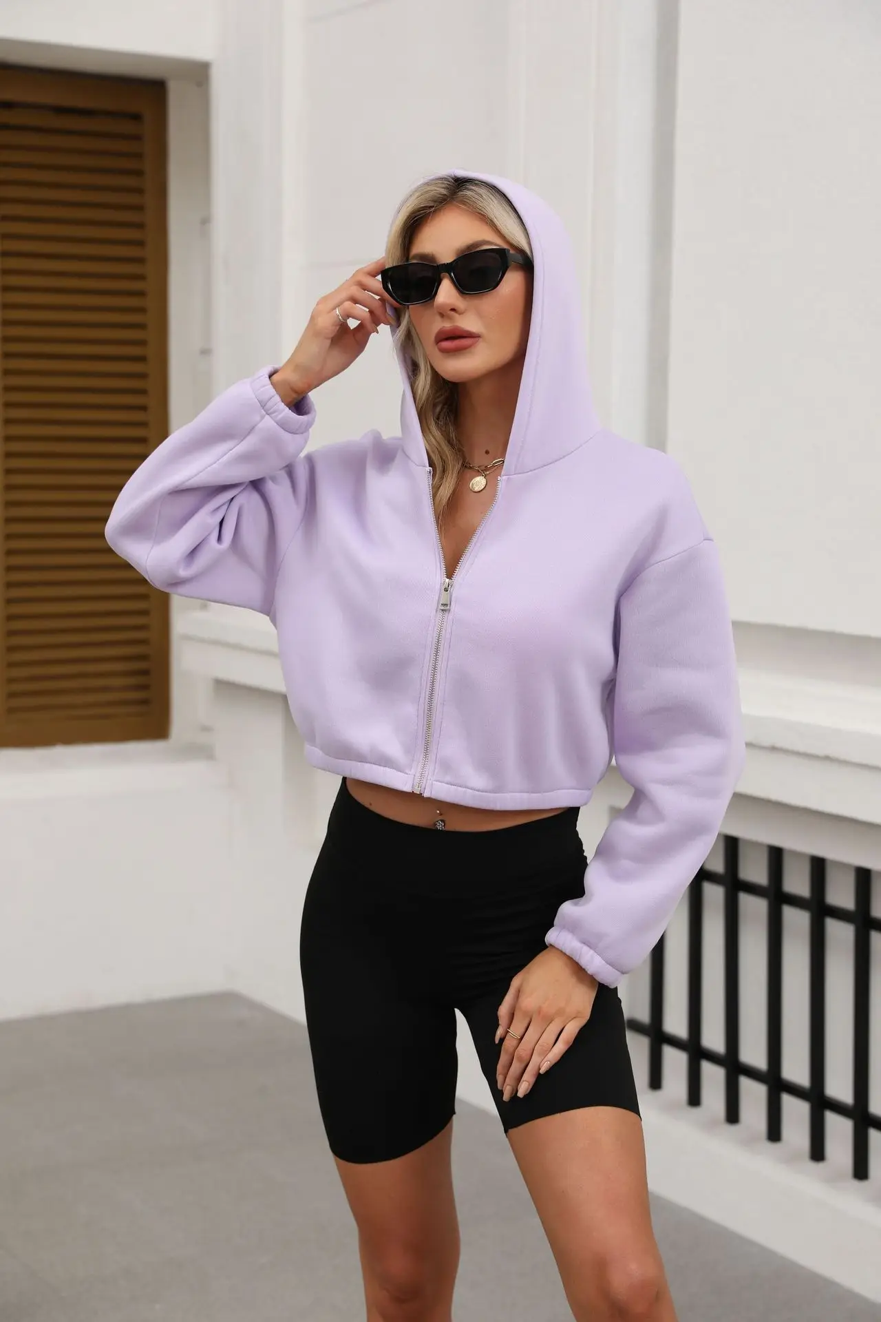 Новая женская толстовка с длинными рукавами и капюшоном - Фотография_6