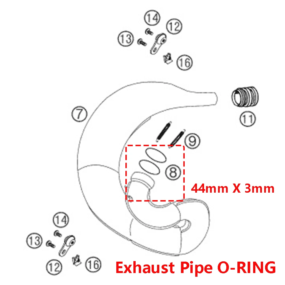 Прокладка коллектора выхлопной трубы мотоцикла 44 мм х 3 мм - Фотография_5