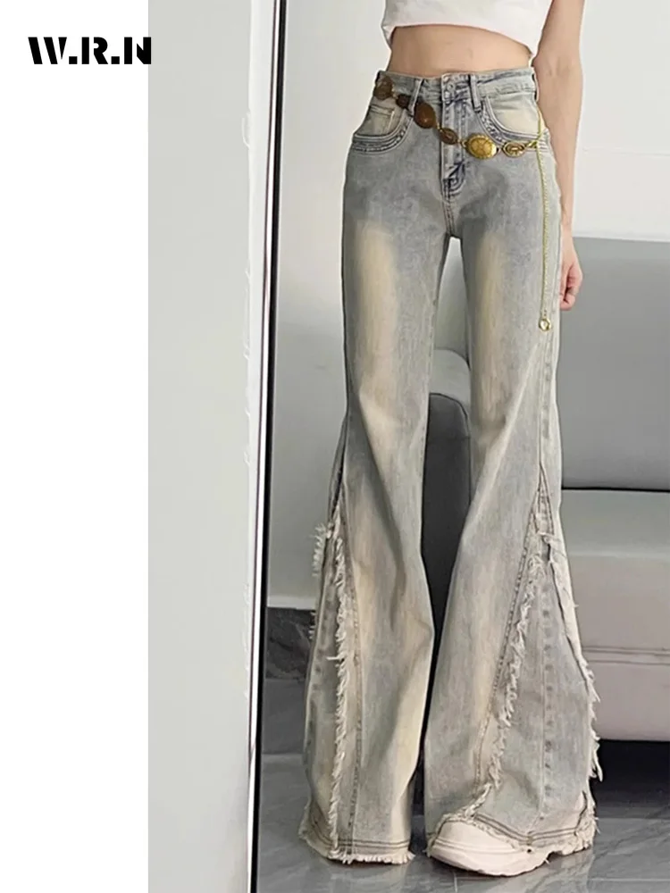 Винтажные повседневные трешные расклешенные брюки - Фотография_2