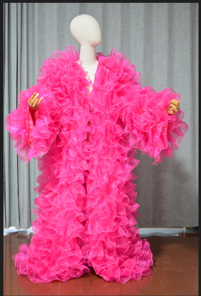 Amazing layered organza long jacket - Фотография_2