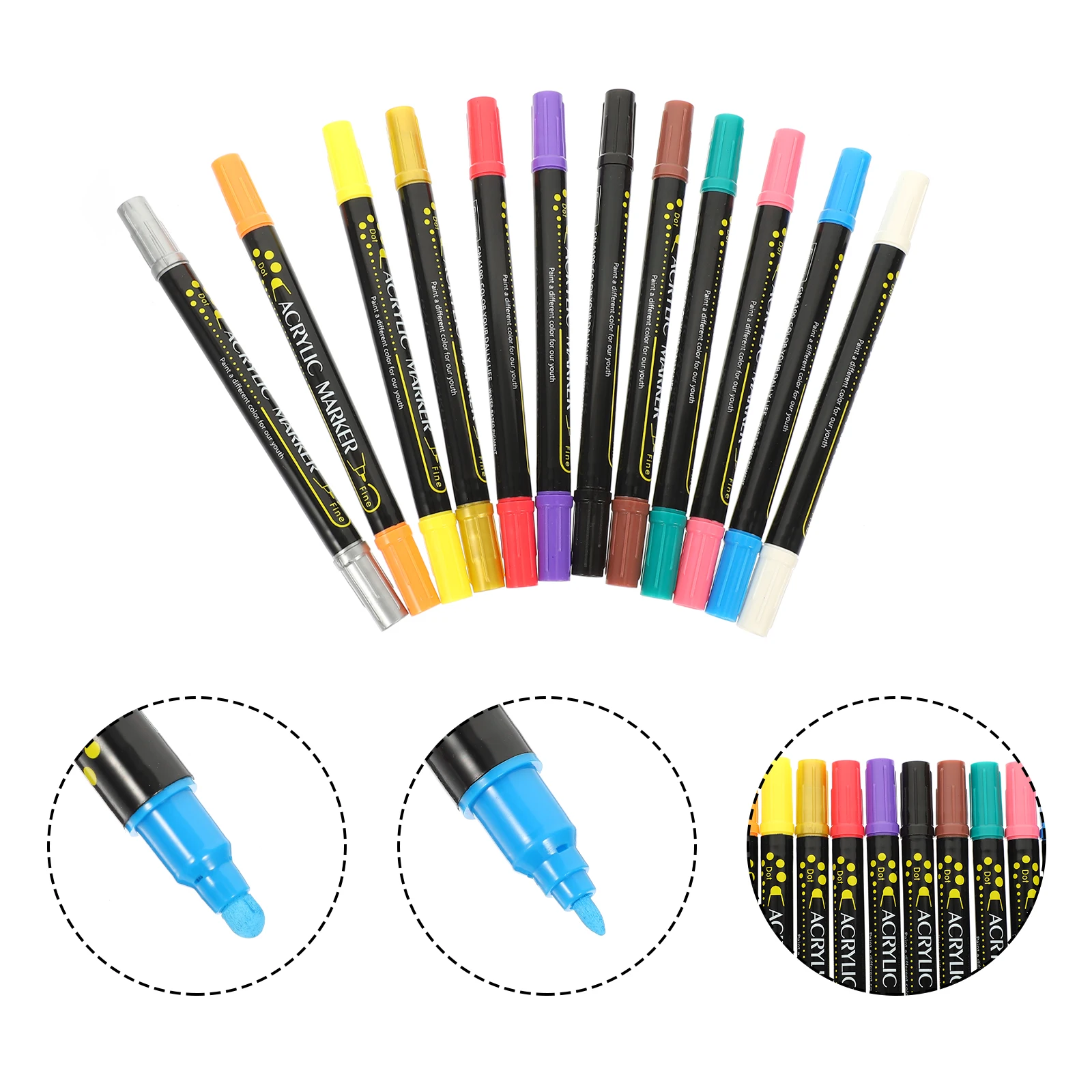 Маркеры, кисть для рисования на водной основе